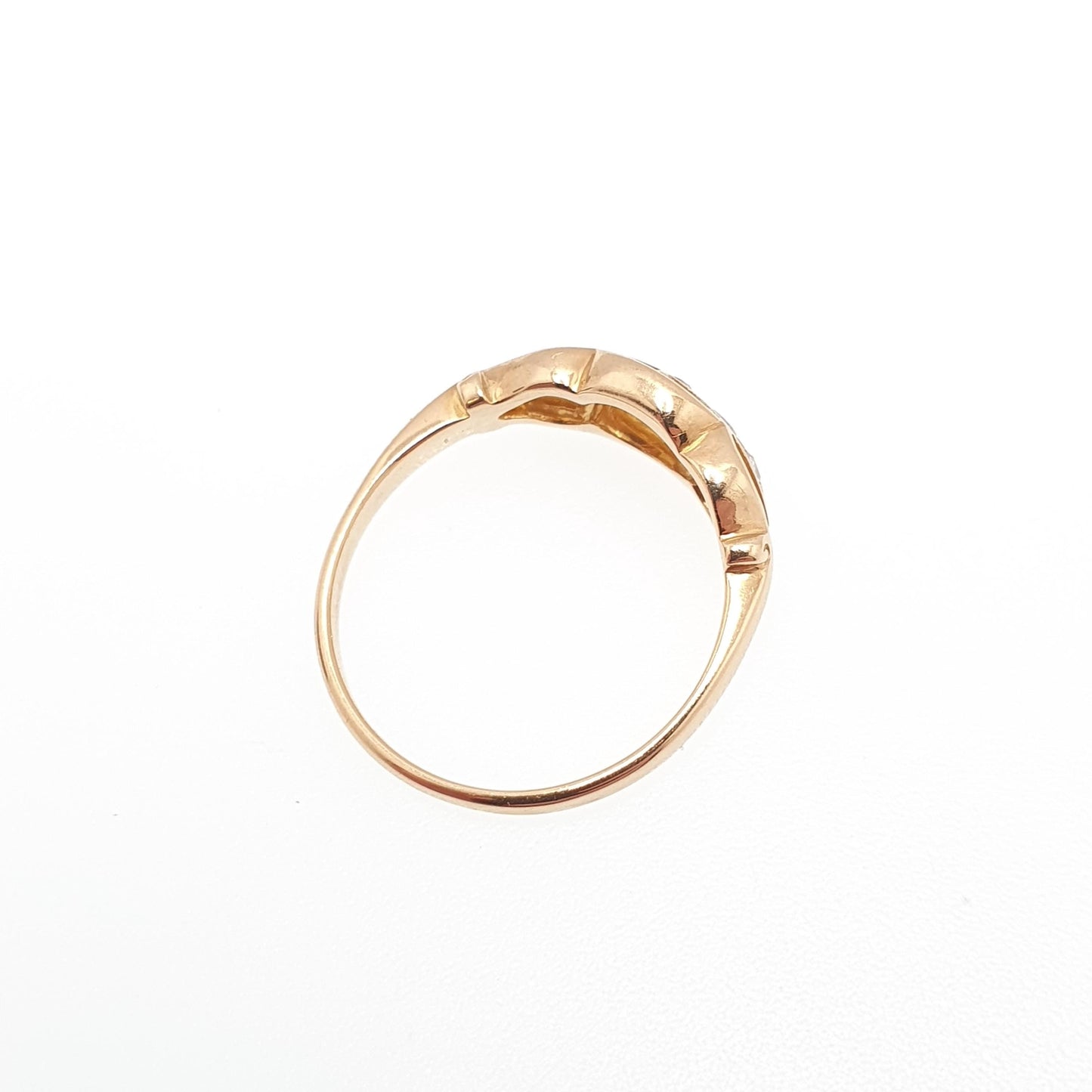 Antique 18k 18ct Gold Diamond Ring Boat Natural Old Cut 1912 Hallmark Solid 750 Engagement Wedding Estate Women Vintage Jewelry Jewellery