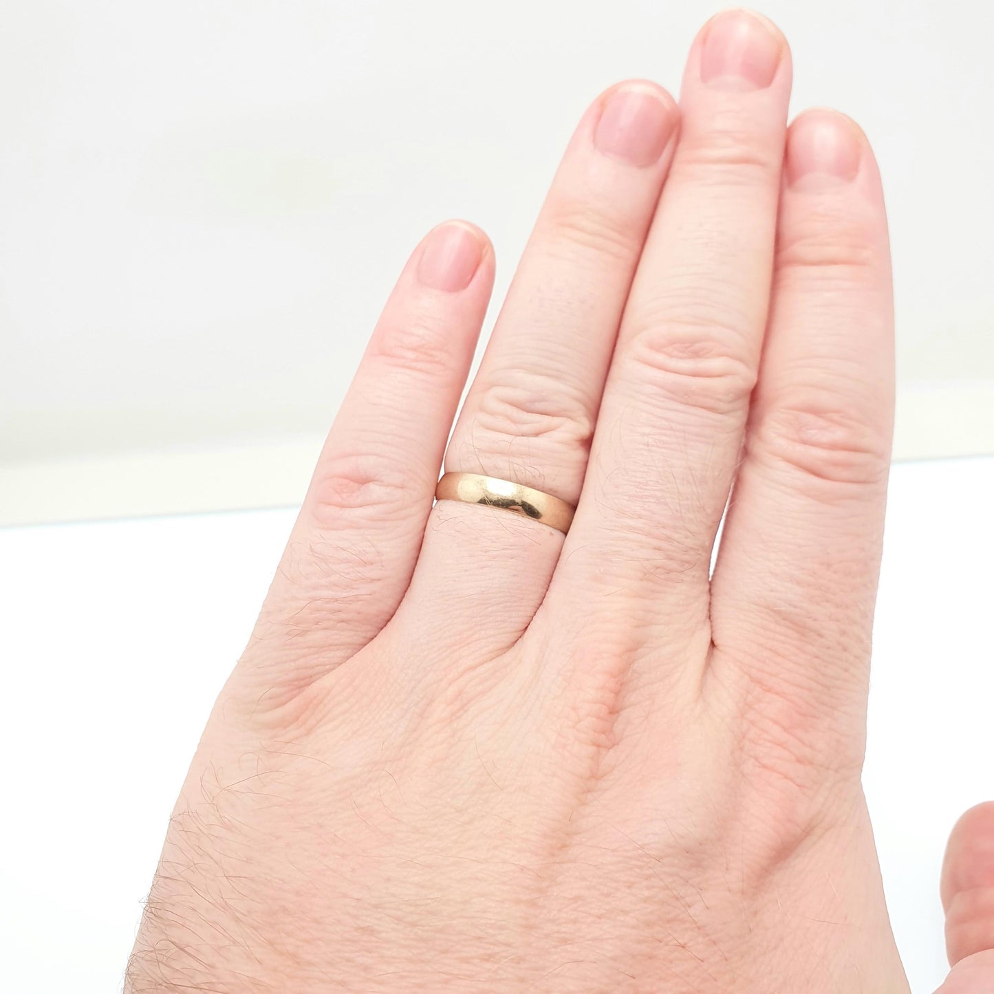 Vintage 9ct 9kt Gold Band Ring Wedding Plain Smooth Hallmarked Solid 375 9k Stacking Stacker Gift Yellow Mens Womens Fine Jewelry Jewellery
