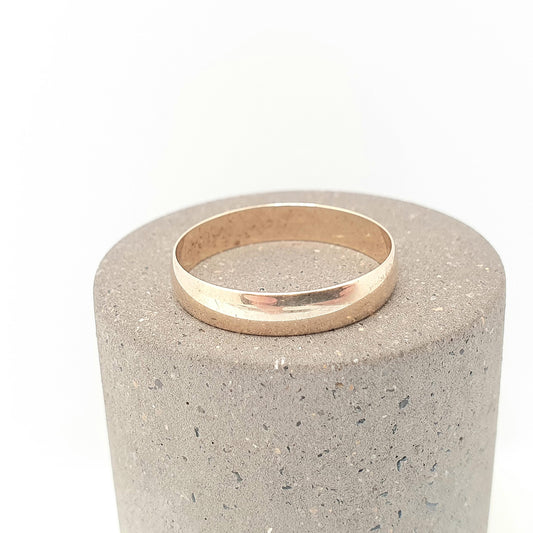 Vintage 9ct 9kt Gold Band Ring Wedding Plain Smooth Hallmarked Solid 375 9k Stacking Stacker Gift Yellow Mens Womens Fine Jewelry Jewellery