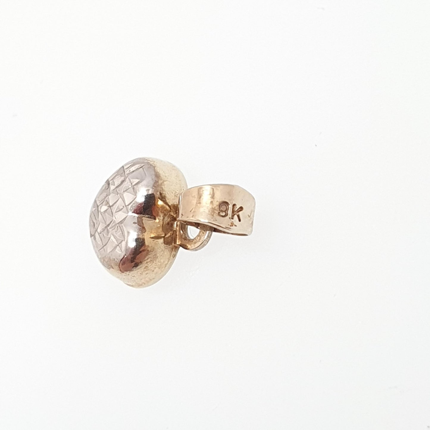 Vintage 9ct 9k Gold Heart Pendant Cute Necklace White Gold Centre Solid 375 Charm Small Tiny Yellow Retro Gift Womens Mens Jewelry Jewellery