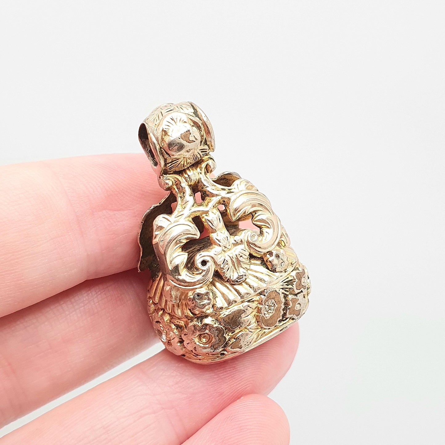 Antique Victorian Rolled Gold Fob Pendant Large Carnelian Quartz Necklace Big Gemstone Gold Filled Albert Seal Vintage Jewellery Jewelry