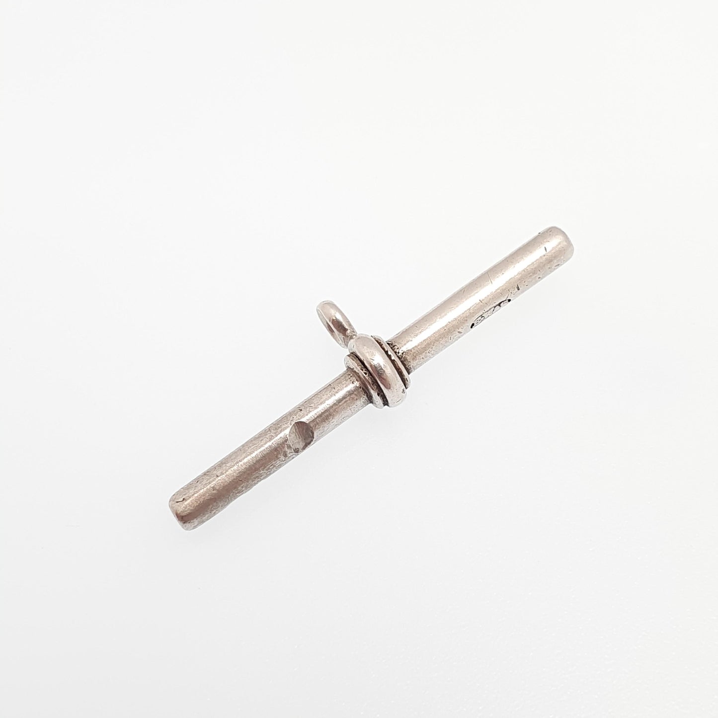 Antique Victorian Sterling Silver T Bar Pendant Fob 1898 Hallmark Albert Chain Necklace Pocket Watch Charm 925 Vintage Jewelry Jewellery