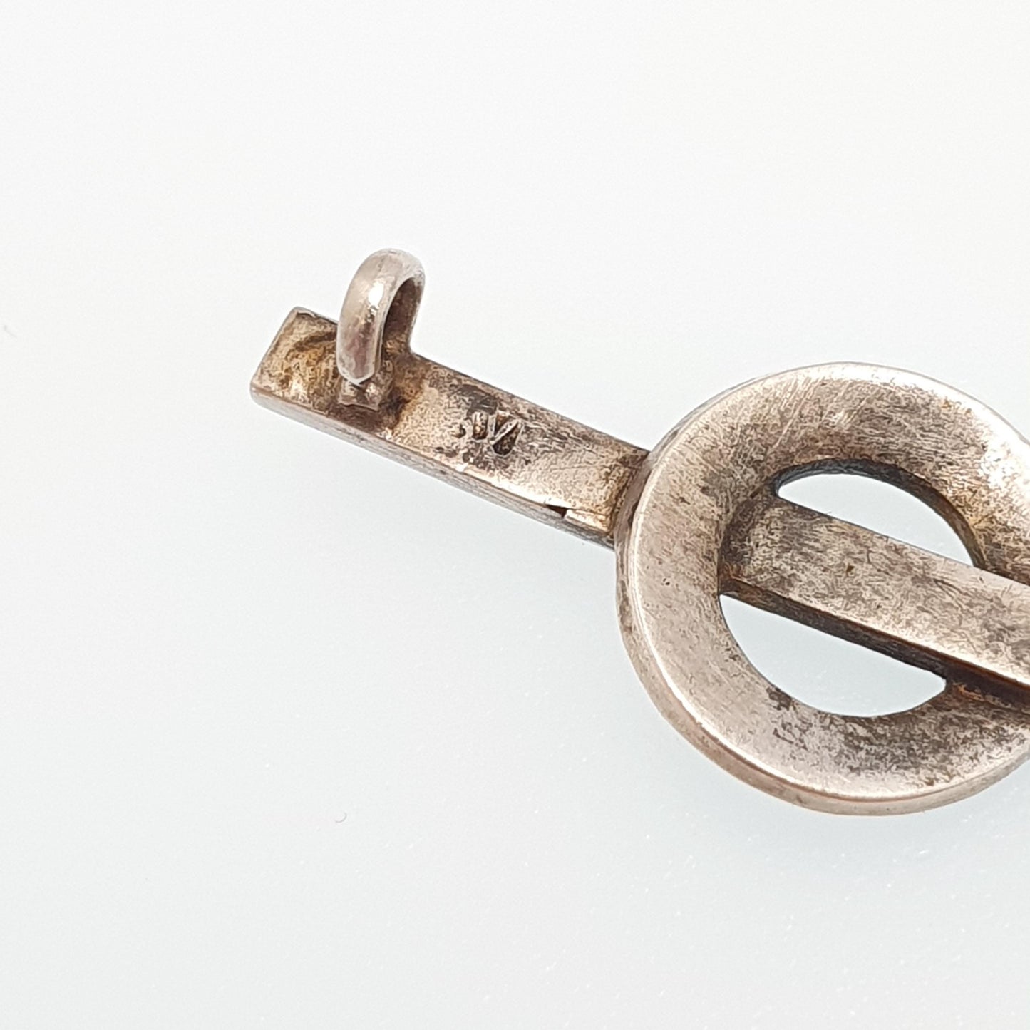 Antique Victorian Solid Silver Turquoise Brooch Circle O 0 Zero Bar Pin Infinity Natural Gemstone Victoria Womens Jewelry Jewellery Vintage