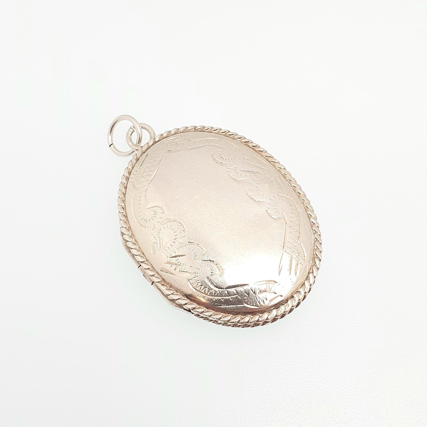 Vintage Sterling Silver Locket Oval 1994 Hallmark Pendant Necklace Large Big Engraved Retro Fine Solid 925 Jewelry Womens Jewellery