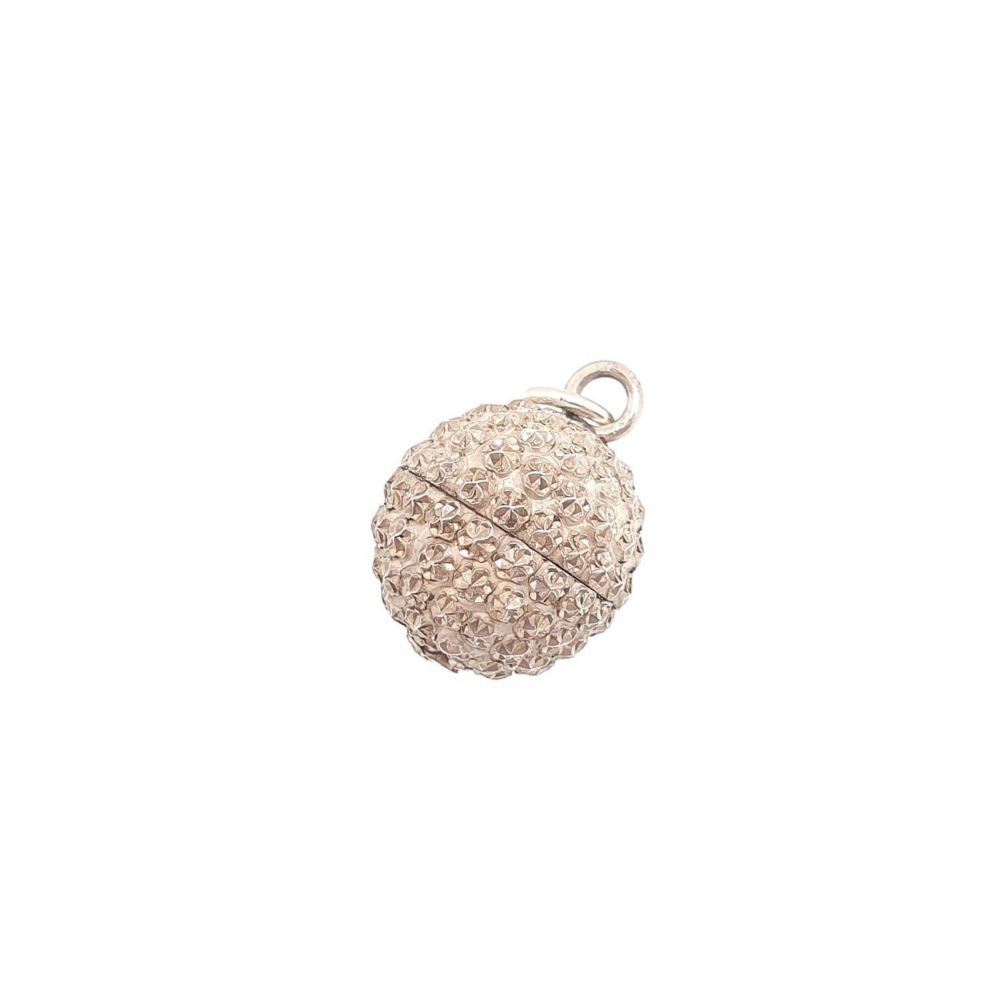 Antique Victorian Solid Silver Bead Ball Pendant Charm Necklace Pastry Cutter Globe Sweetheart Genuine 1800s Aesthetic Jewelry Jewellery