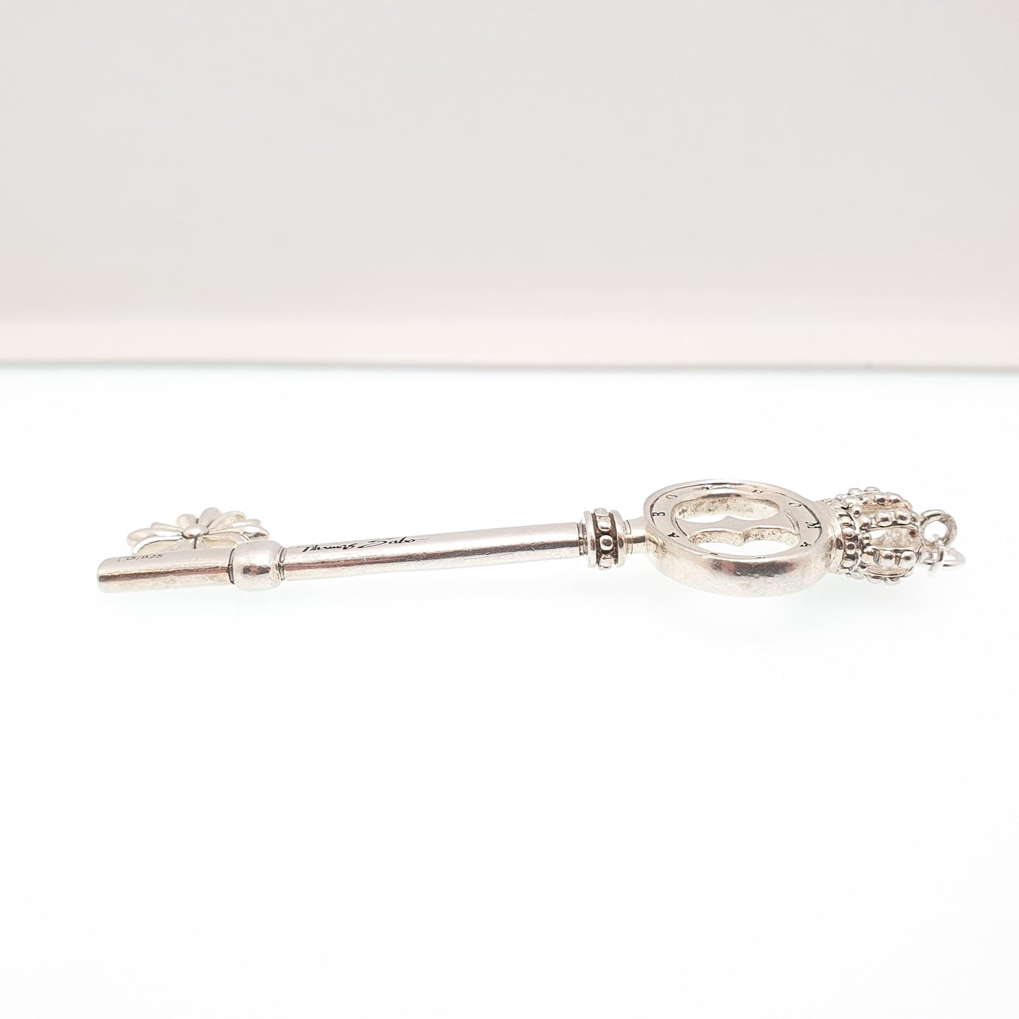 THOMAS SABO Sterling Silver Key Pendant Necklace Large Big Crown Maltese Cross Keys 925 Hallmark Retro Vintage Mens Womens Jewelry Jewellery
