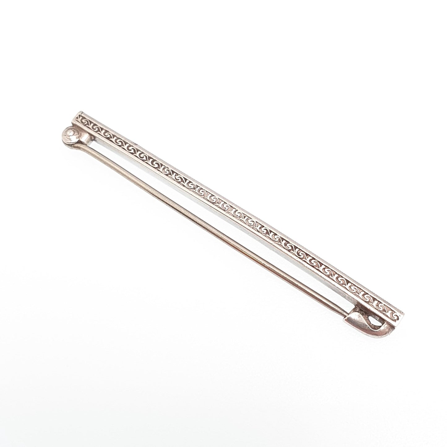 Antique Art Deco Sterling Silver Diamond Paste Bar Brooch Channel Set Square Cut Geometric 1920s Vintage Solid 925 Womens Jewellery Jewelry