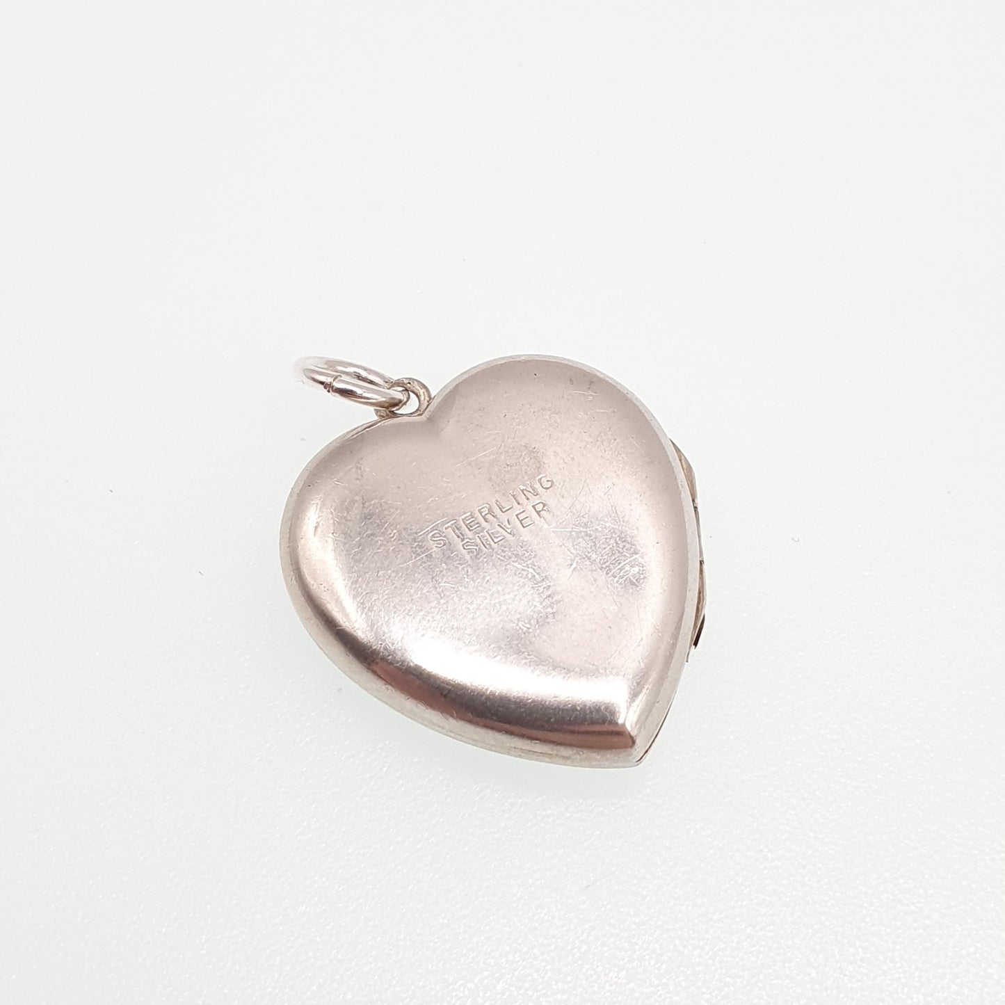 Antique Sterling Silver Sunburst Heart Locket Necklace Pendant Art Deco Lined Picture Photo Love 1920s Womens Jewelry Jewellery Vintage