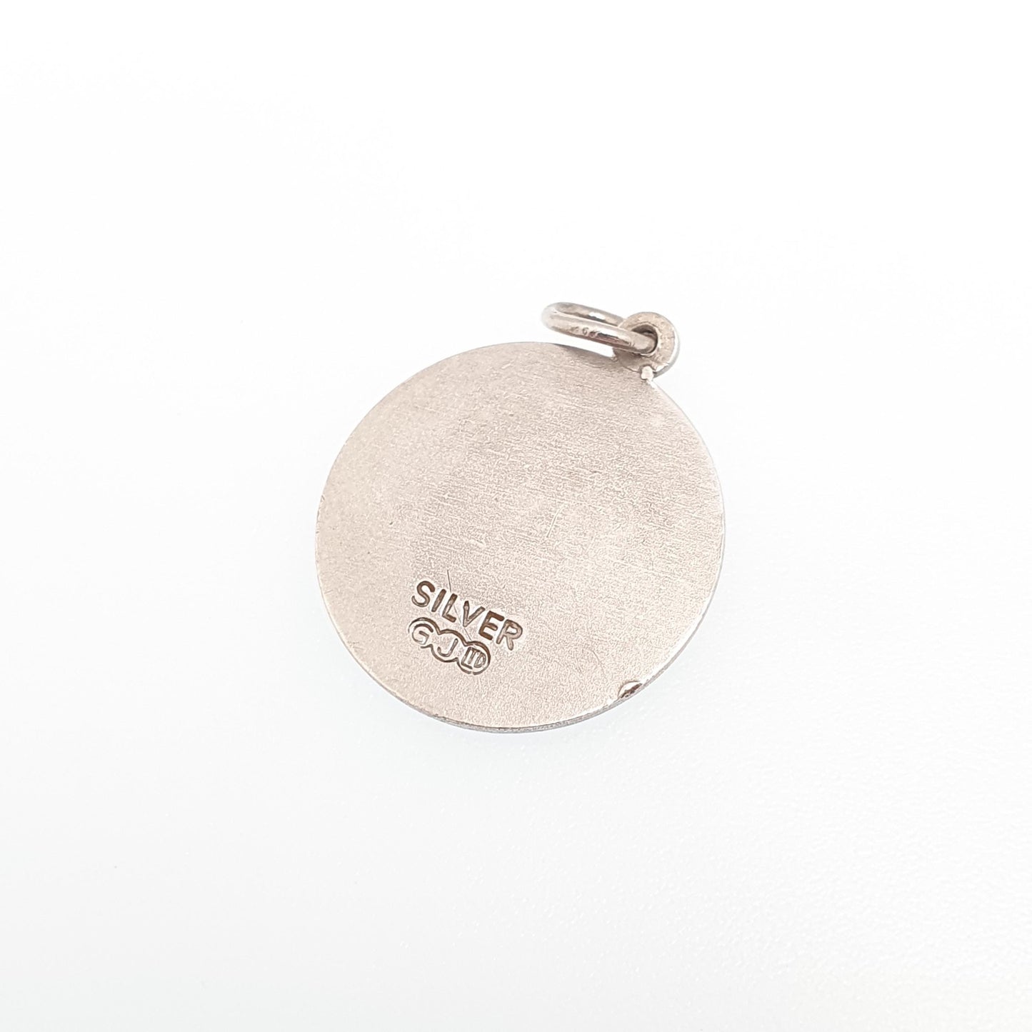 GEORG JENSEN Vintage Sterling Silver St Christopher Pendant Necklace Small Hallmark Genuine Saint Jewellery Jewelry Men Women 925 Travel