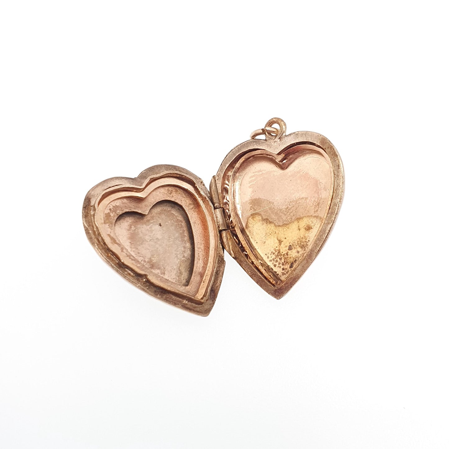 Antique 9ct Gold Heart Locket Embossed Hand Engraved Solid 9k 375 Pendant Fine Estate Love Back & Front Cute Necklace Jewelry Jewellery