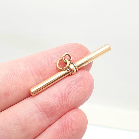 Antique Rolled Gold T Bar Pendant Necklace Albert Chain Pocket Watch Gold Filled Charm Vintage Mens Womens Jewelry Jewellery