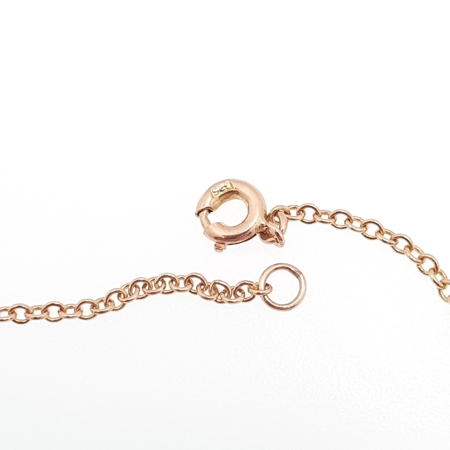 Antique 9ct 375 Rose Gold Chain Necklace Cable Rolo Trace Link 43cm 17" 1.86g Solid 9 Carat 9k Genuine Vintage Womens Jewelry Jewelry