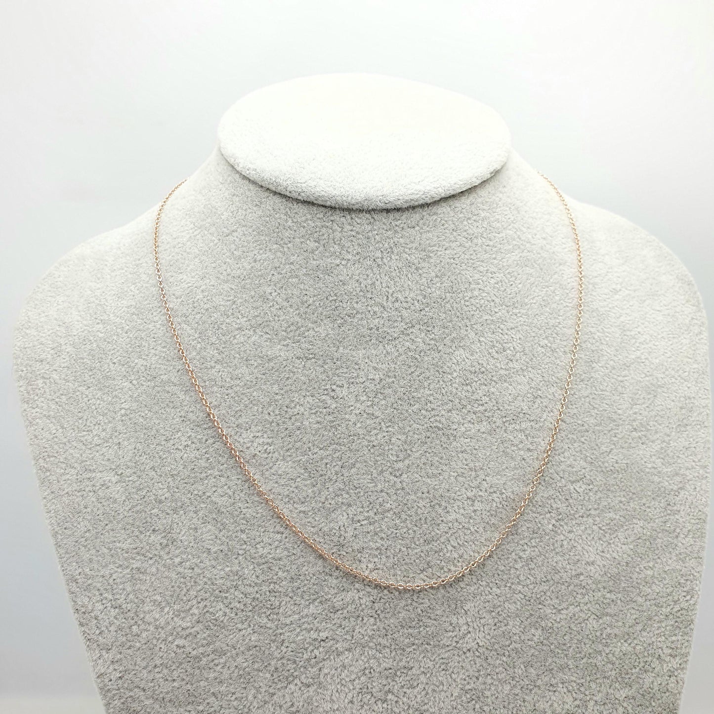 Antique 9ct 375 Rose Gold Chain Necklace Cable Rolo Trace Link 43cm 17" 1.86g Solid 9 Carat 9k Genuine Vintage Womens Jewelry Jewelry