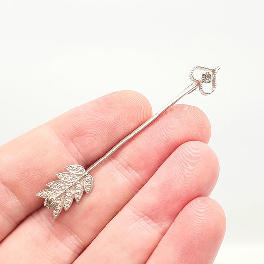 Antique CHARLES HORNER Sterling Silver Arrow Brooch Diamond Paste Victorian Pastry Cutter Genuine Real CH Womens Mens Jewellery Jewelry