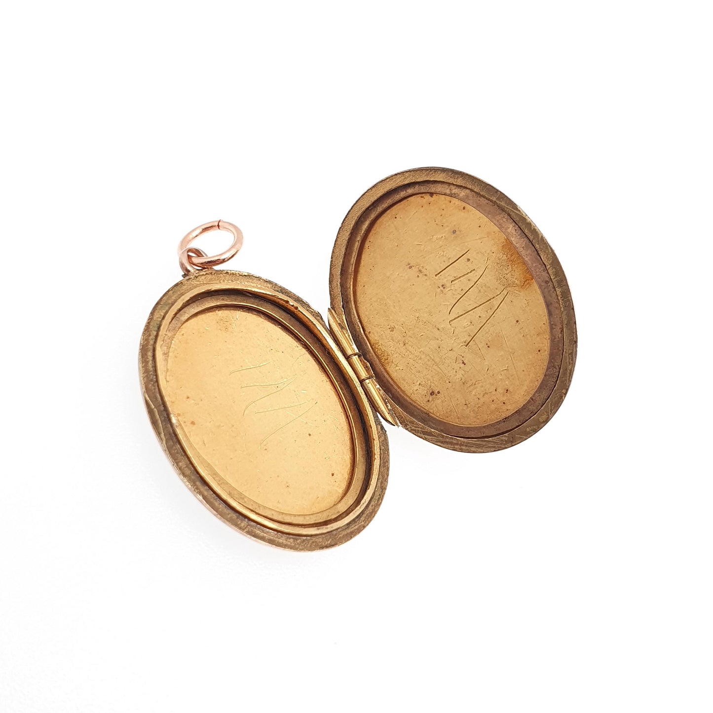 Antique 9ct Rose Gold Bird Locket Solid 9k 375 Oval Bow Engraved Pendant Fine Estate Love Gift Back Front Necklace Jewelry Womens Jewellery