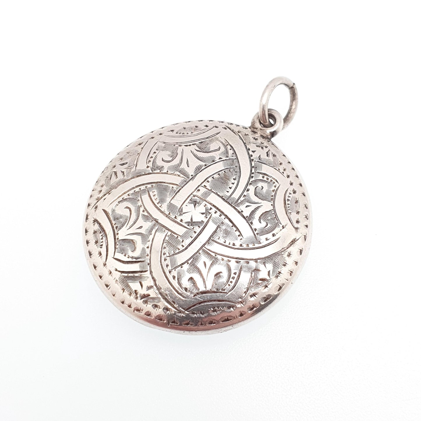 Antique Sterling Silver Powder Compact Locket Pendant Round Circle 1922 Hallmarked Round Vintage Solid 925 Womens Jewelry Jewellery