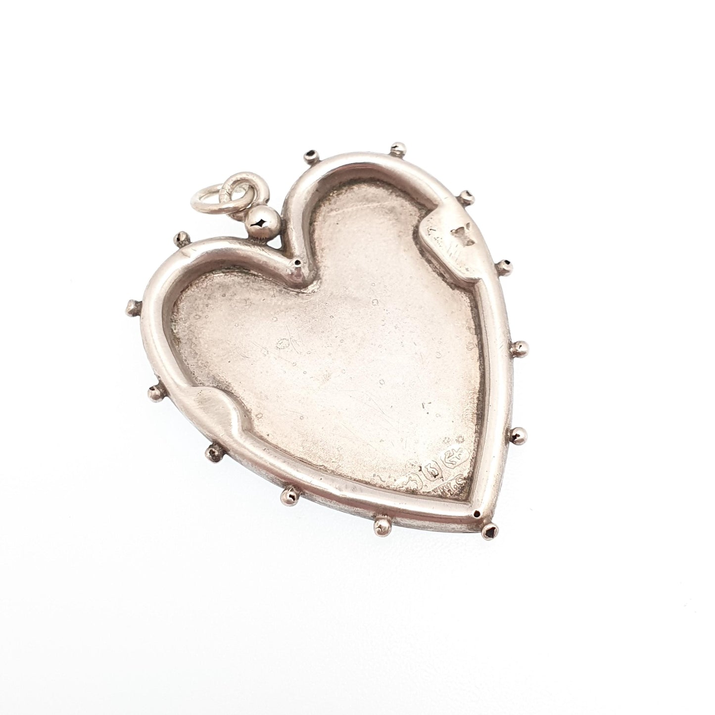 Antique Victorian MIZPAH Sterling Silver Heart Pendant Necklace Gold Highlights Large 1890 Hallmark The Lord Watch Jewelry Vintage Jewellery