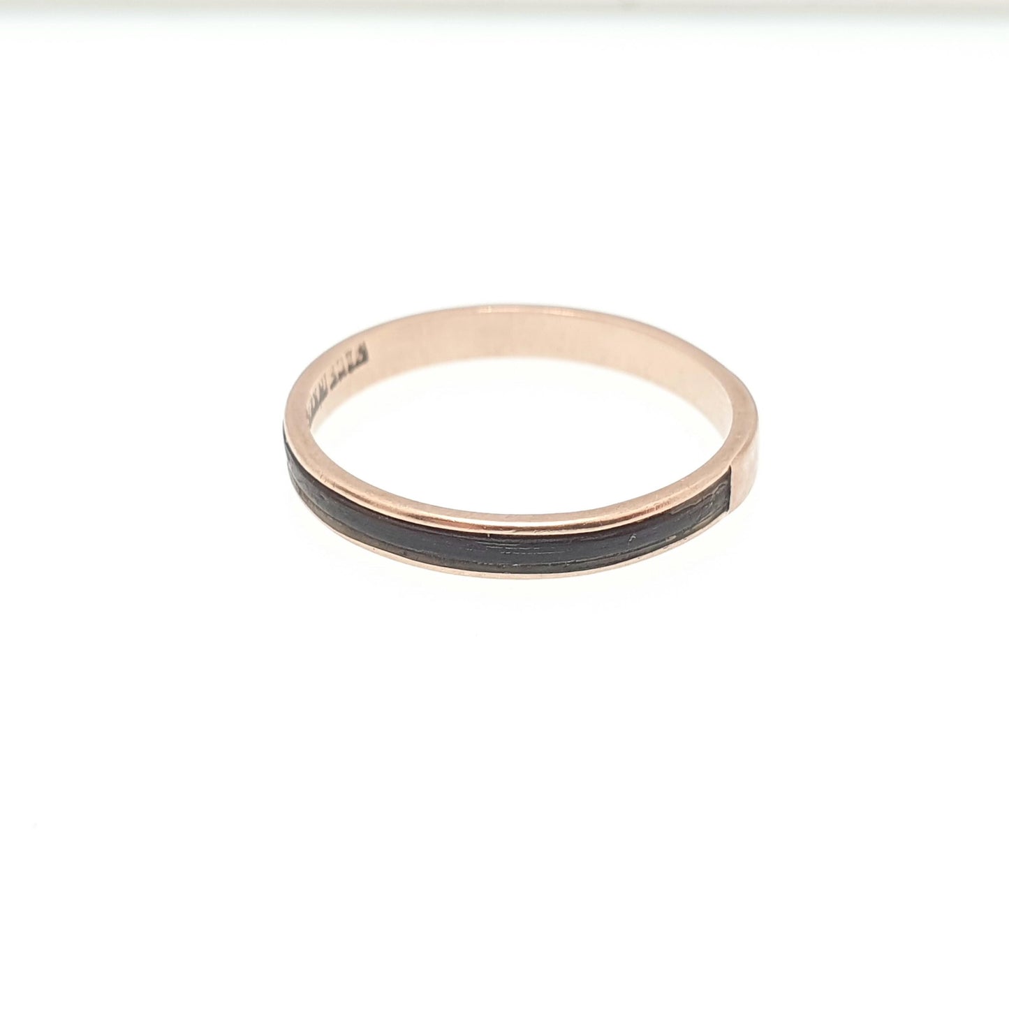 Vintage 9ct 9kt Gold Band Ring Leather Strip Solid 375 9k African Stacking Stacker Mens Womens Fine Jewelry Jewellery