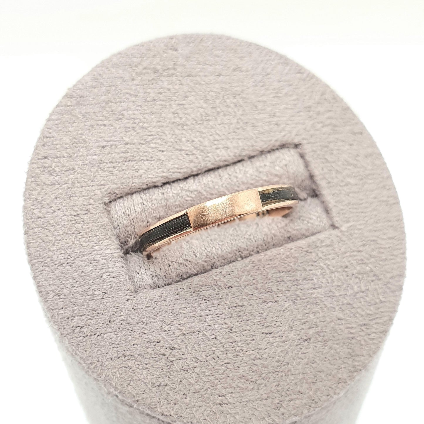 Vintage 9ct 9kt Gold Band Ring Leather Strip Solid 375 9k African Stacking Stacker Mens Womens Fine Jewelry Jewellery