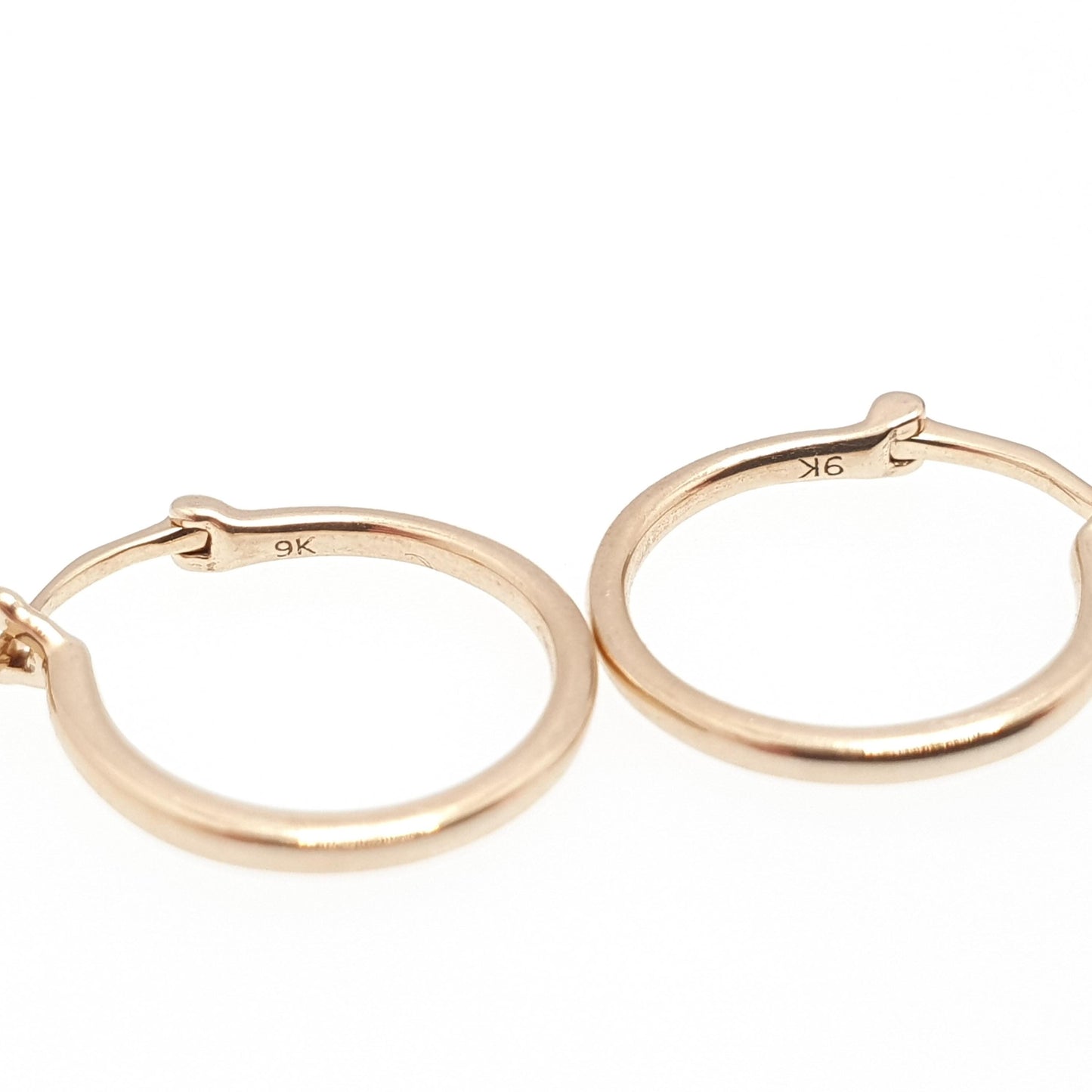 Vintage 9ct 375 Gold Hoop Earrings Gypsy Creole Yellow 9k 9 Carat Curved 1980s Full Dangle Hanging Girls Womens Retro Jewelry Jewellery