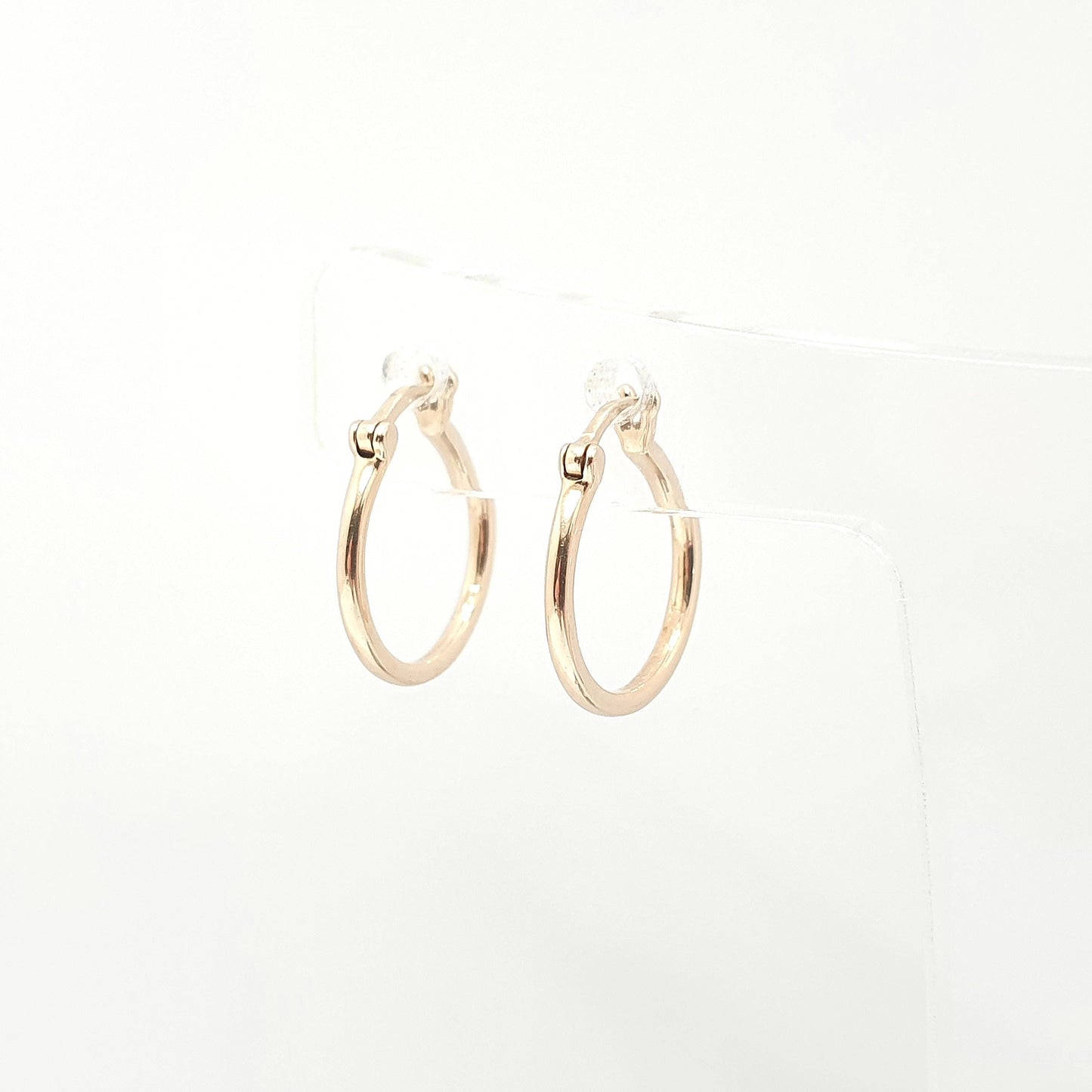 Vintage 9ct 375 Gold Hoop Earrings Gypsy Creole Yellow 9k 9 Carat Curved 1980s Full Dangle Hanging Girls Womens Retro Jewelry Jewellery