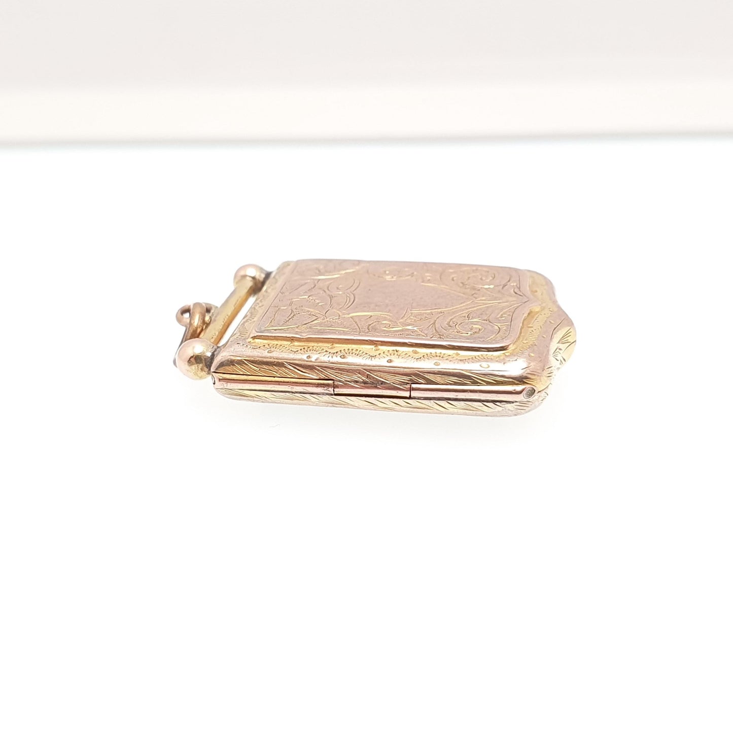 Antique Victorian 9ct Gold Shield Locket 375 9k Back and Front Pendant Large Big Engraved Picture Photo Vintage Womens Jewellery Jewelry