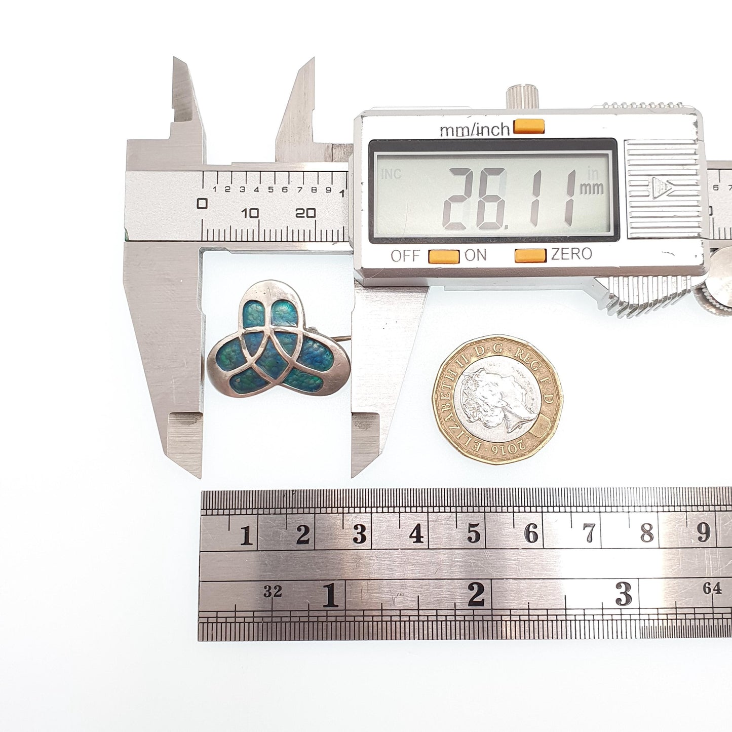 Antique JAMES FENTON Sterling Silver Enamel Brooch 1908 Hallmarked Art Nouveau Pin Women Jewellery Jewelry Vintage