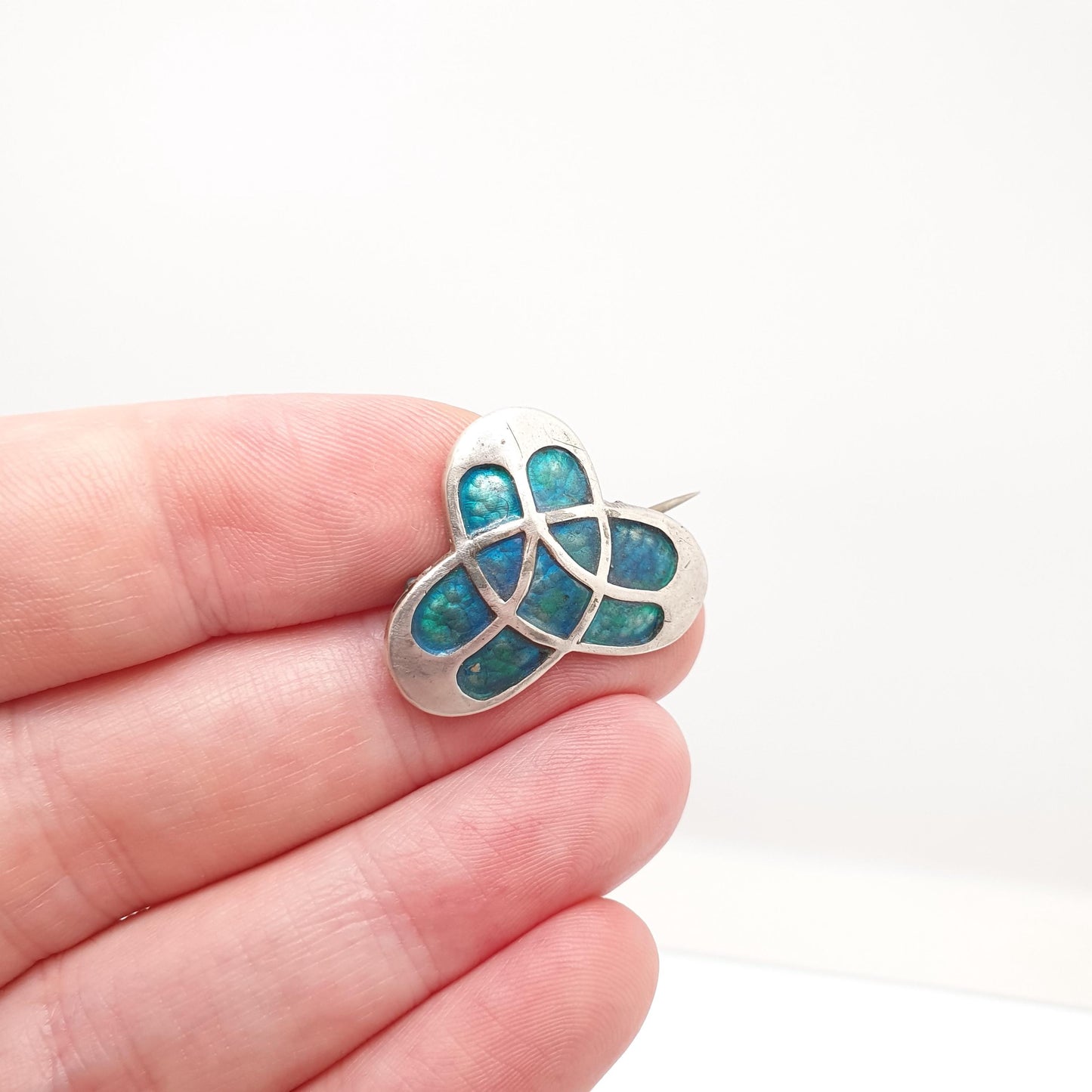 Antique JAMES FENTON Sterling Silver Enamel Brooch 1908 Hallmarked Art Nouveau Pin Women Jewellery Jewelry Vintage