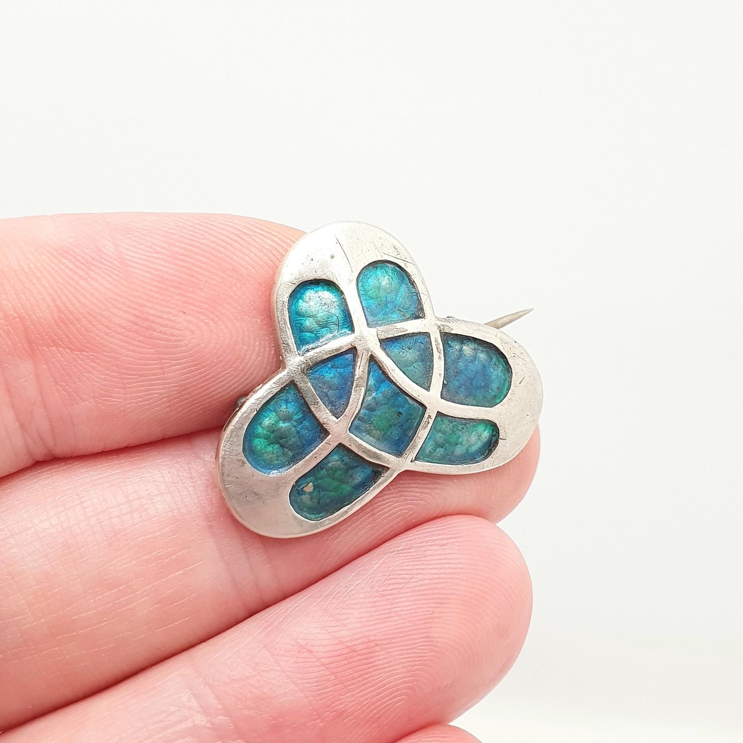 Antique JAMES FENTON Sterling Silver Enamel Brooch 1908 Hallmarked Art Nouveau Pin Women Jewellery Jewelry Vintage