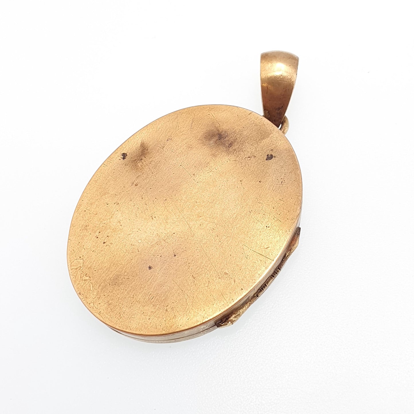 Antique Victorian Gold Gilt Locket Large Oval Flower Hand Engraved Photo Picture Necklace Pendant Vintage Picture Gift Jewellery Jewelry