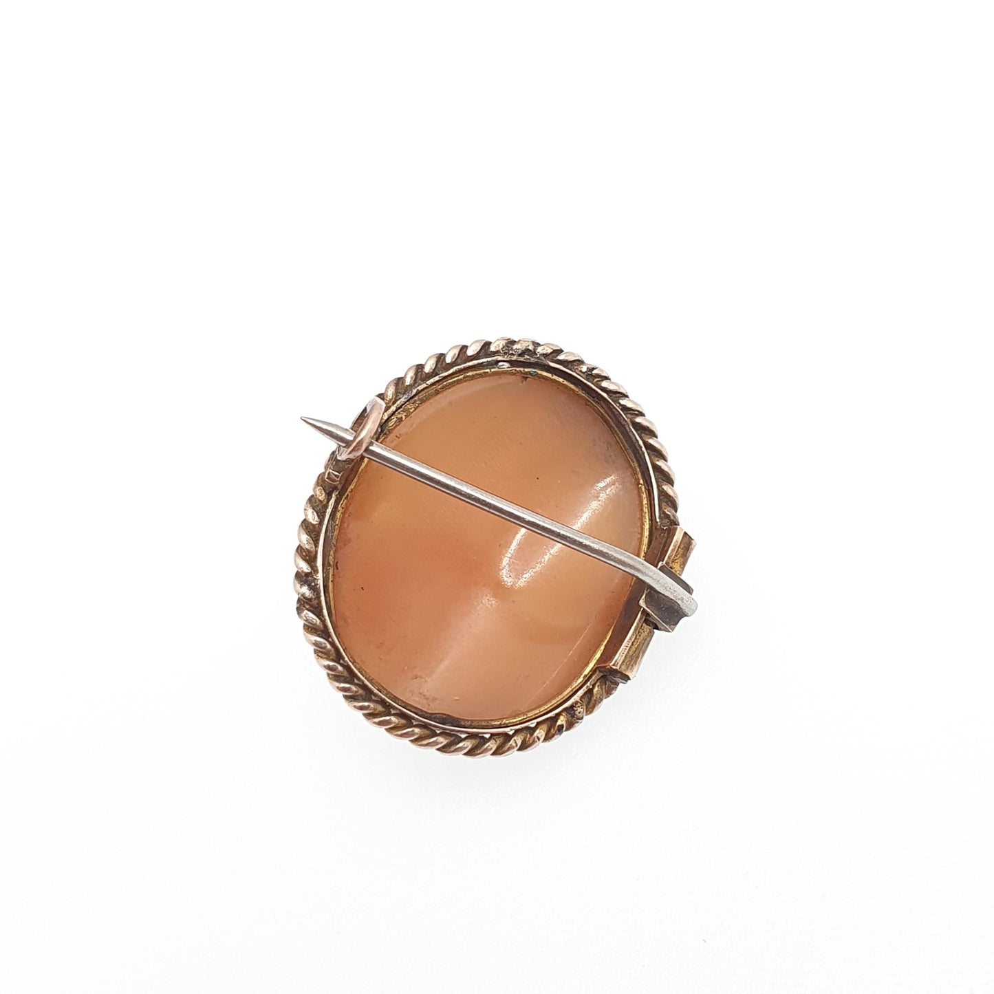 Antique Victorian 9k 9ct Gold Cameo Brooch Pin Solid 375 Border Hand Carved Shell Vintage Italian European Genuine Jewelry Womens Jewellery