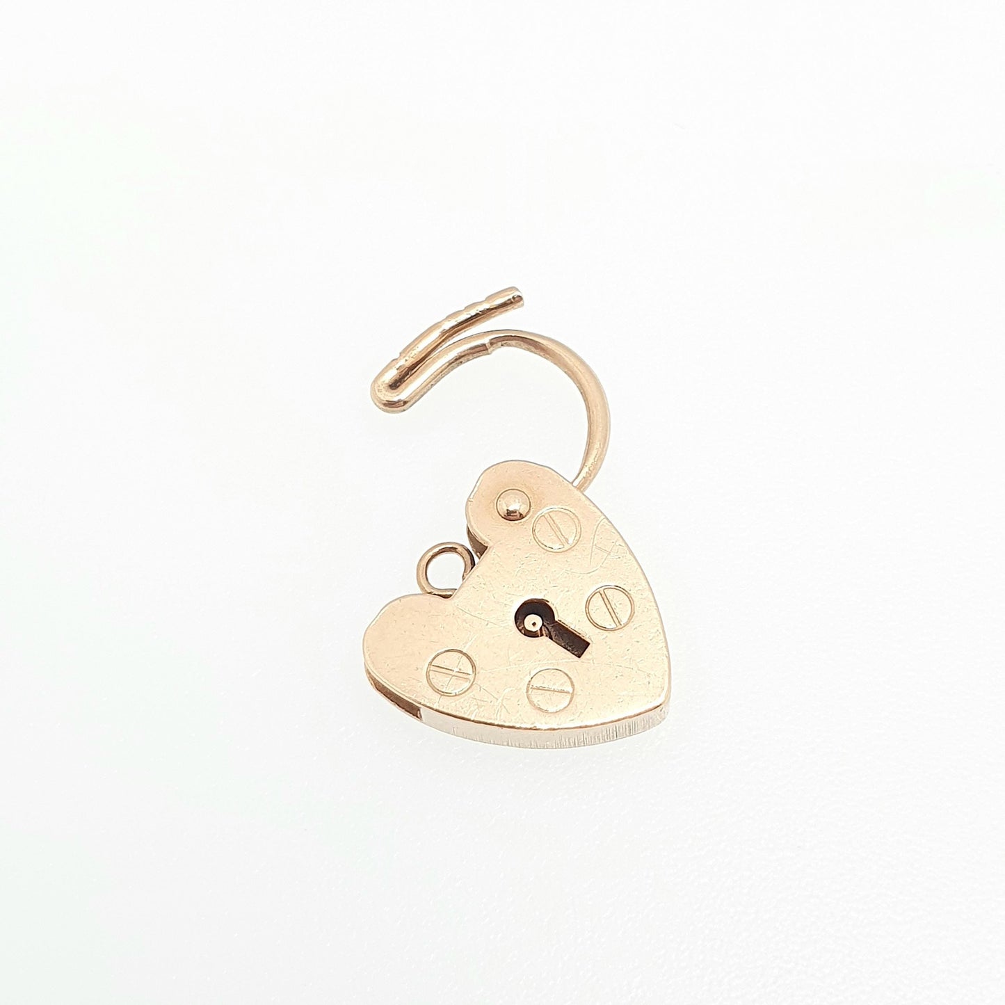 Vintage 9ct Solid Gold Padlock Charm Lock Pendant Bracelet Tiny Solid 9k 375 Small Necklace Victorian Revival Clasp Womens Girls Jewelry