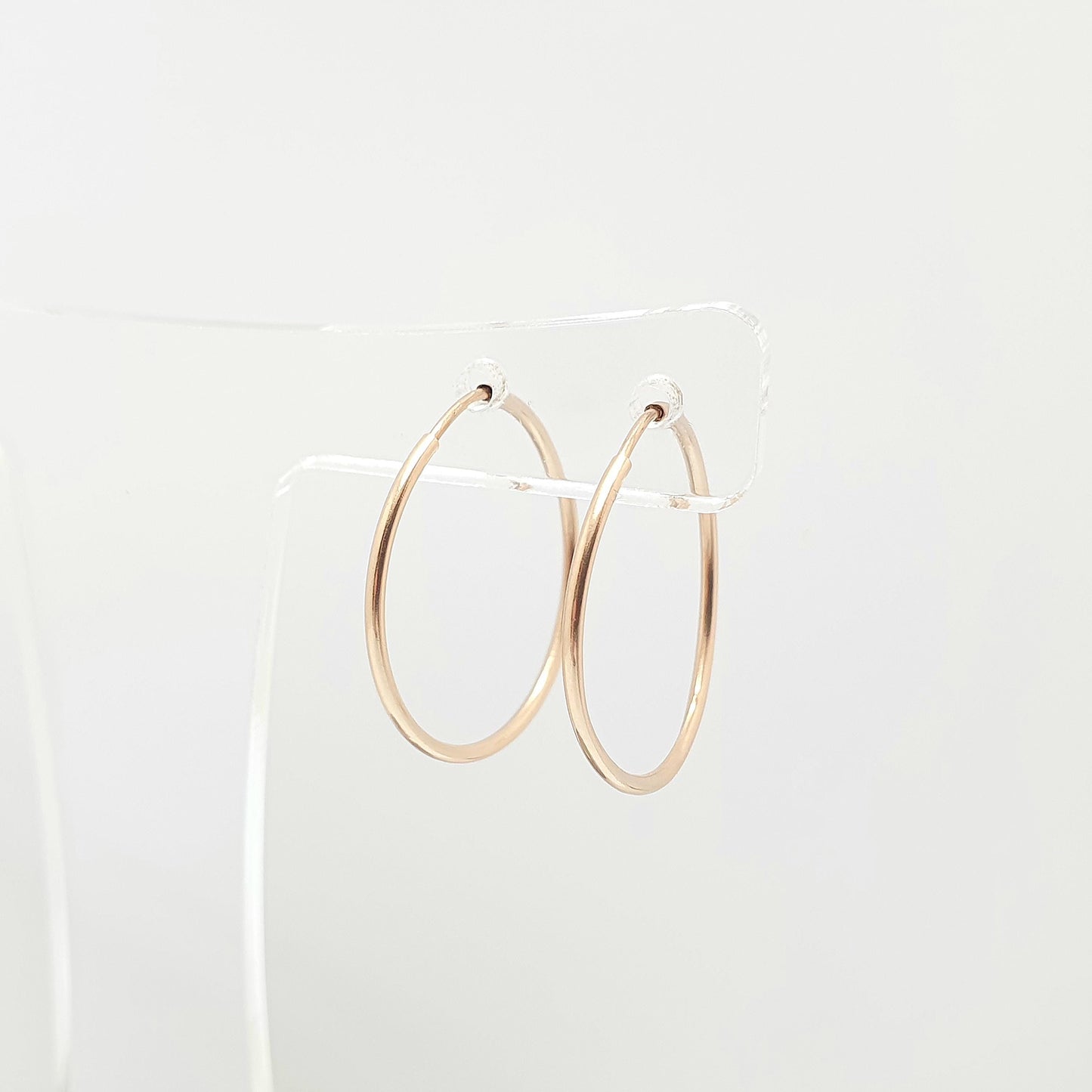 Vintage 9k 9ct Gold Hoop Earrings Sleeper Full Round Circle Loop Solid 375 Smooth Ladies Womens 1980s Stud Yellow Retro Jewelry Jewellery
