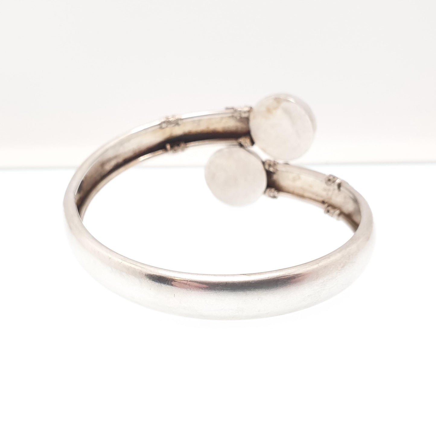Antique Victorian Solid Silver Bypass Bangle Crossover Bracelet Bauble Filigree 1800s Fine Vintage Jewelry Jewellery