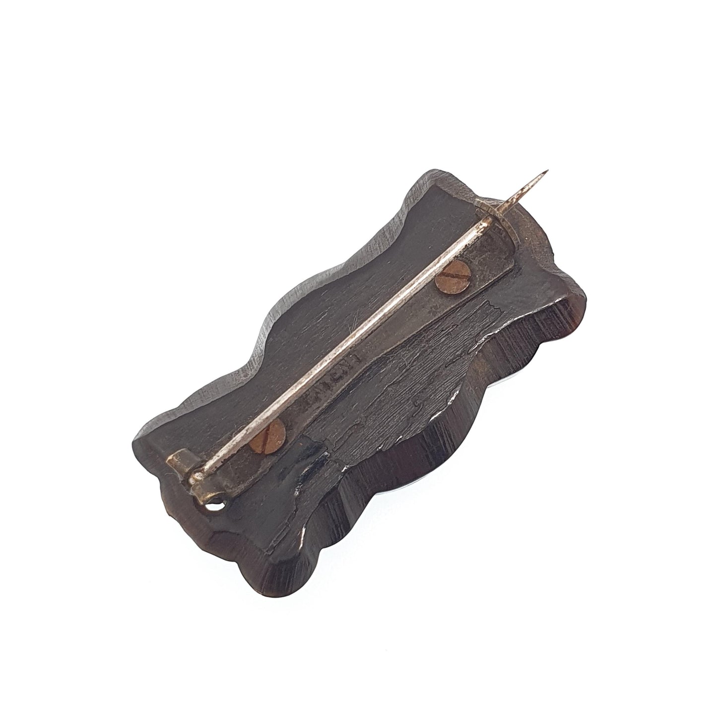 Antique Victorian Bog Oak Queen Victorian Brooch Engraved Mourning Whitby Jet Imitation 1800s Vintage Jewelry Jewellery