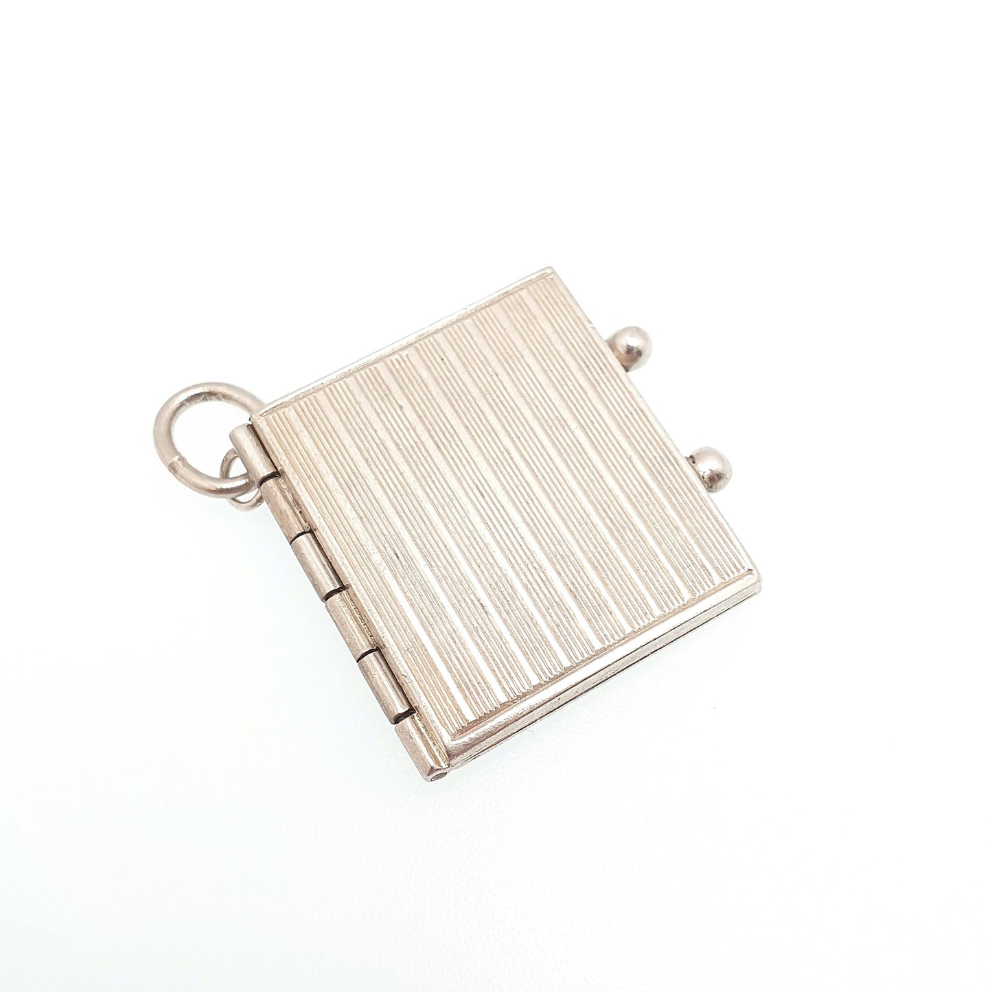 Old Vintage Solid Silver Book Locket FRANZ SCHEURLE Large Big Pendant Necklace Photo Picture Retro Jewelry Jewellery