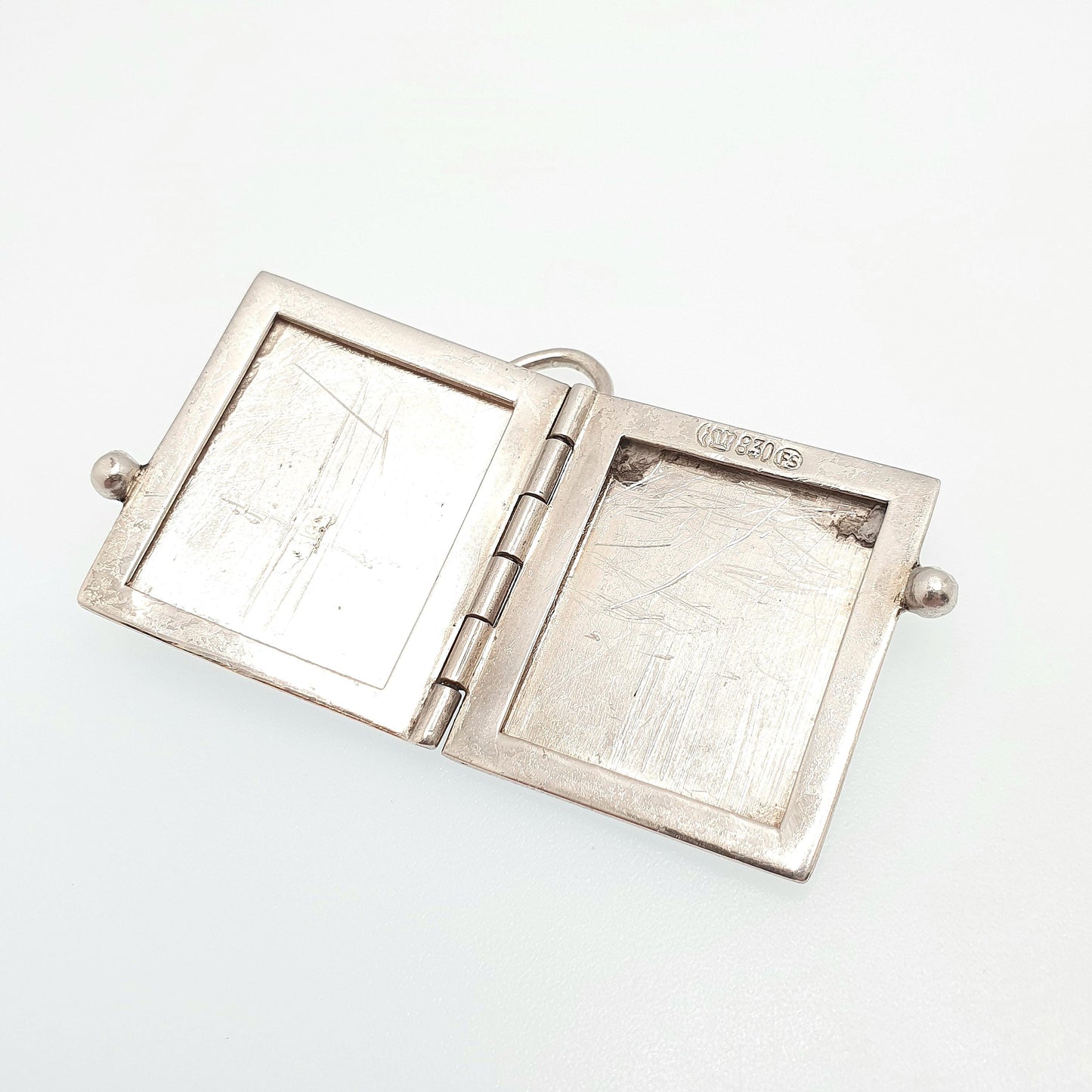 Old Vintage Solid Silver Book Locket FRANZ SCHEURLE Large Big Pendant Necklace Photo Picture Retro Jewelry Jewellery