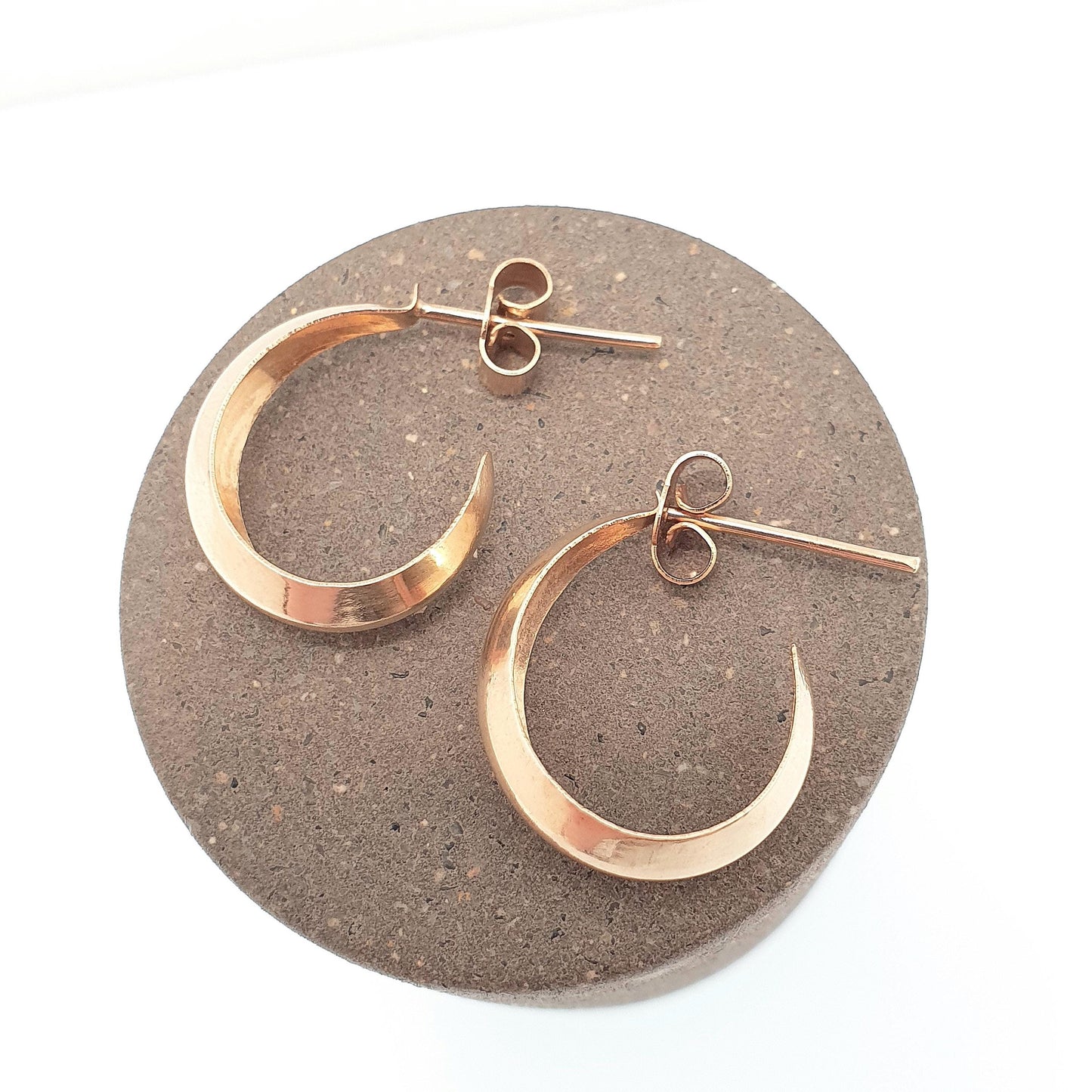 Vintage 9k 9ct Gold Hoop Earrings Stud Three Quarter Solid 375 Yellow Retro Solid 9kt 375 Womens Jewelry Jewellery