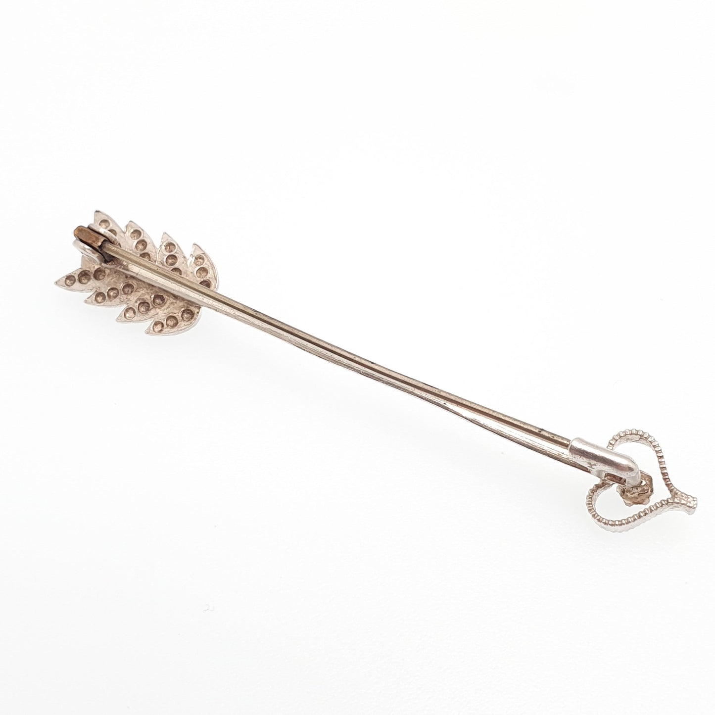 Antique CHARLES HORNER Sterling Silver Arrow Brooch Diamond Paste Victorian Pastry Cutter Genuine Real CH Womens Mens Jewellery Jewelry