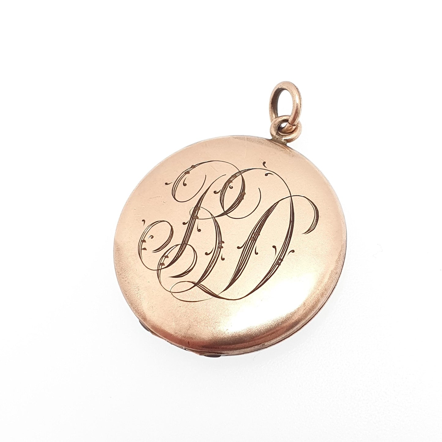Antique Rolled Gold Filled Diamond Paste Locket Scroll Sparkly Round Circle Photo Womens Vintage Jewelry Jewellery