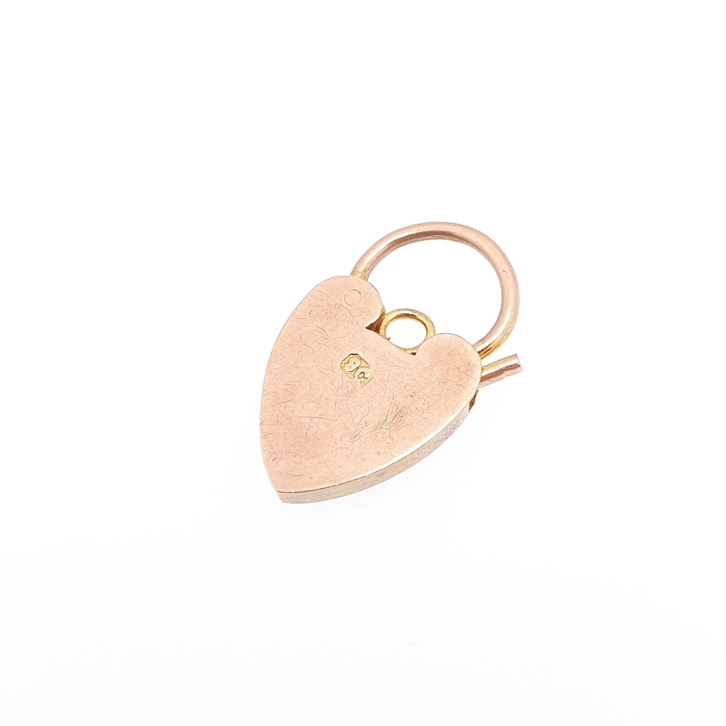 Antique 9ct 9k Rose Gold Padlock Clasp Charm Victorian Necklace Pendant Bracelet Solid 9k 9 Carat Lock Vintage Womens Jewelry Jewellery