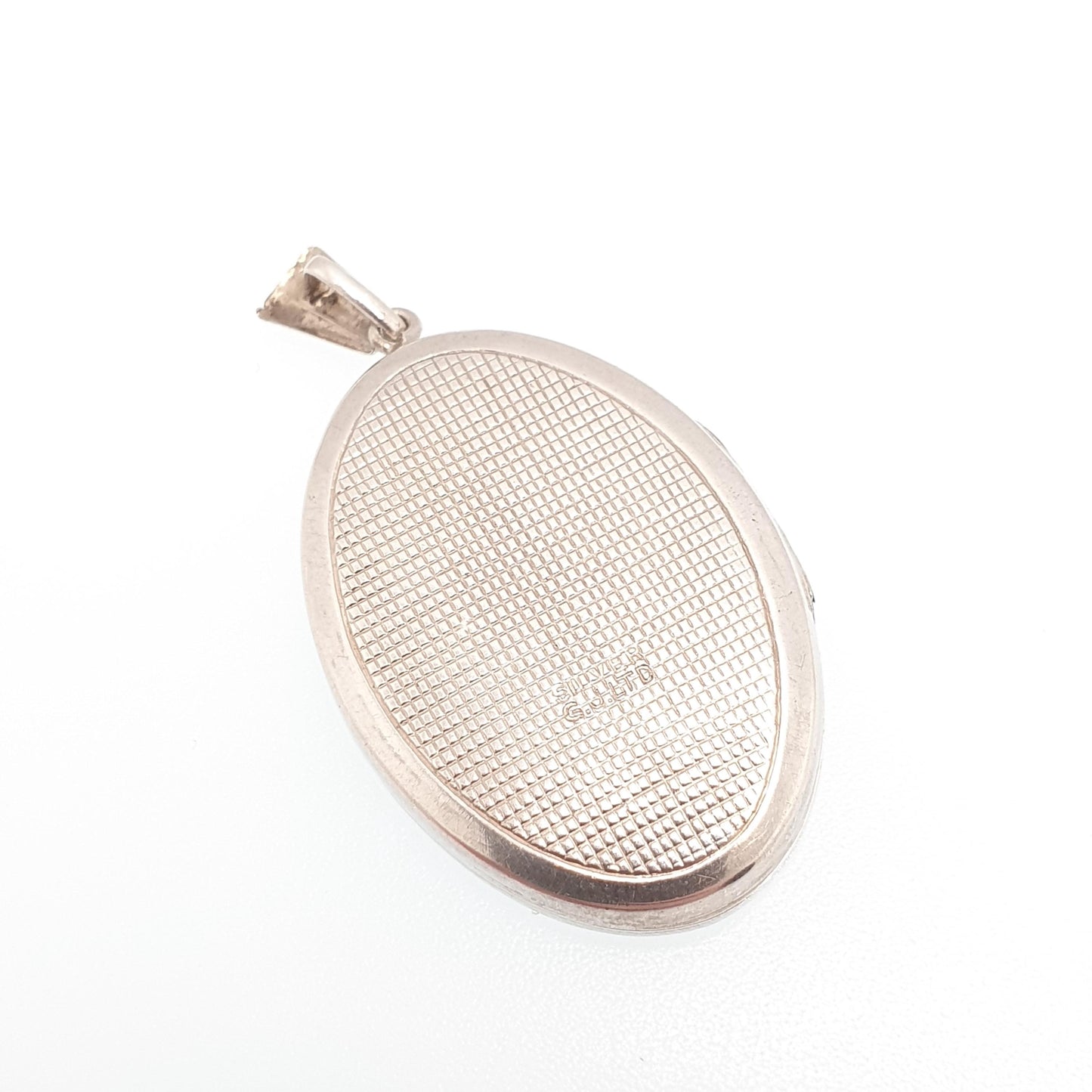 Vintage GEORG JENSEN Sterling Silver Locket Oval Scroll Embossed Necklace Pendant Hallmark Cute Picture Photo Womens Jewelry Jewellery Retro