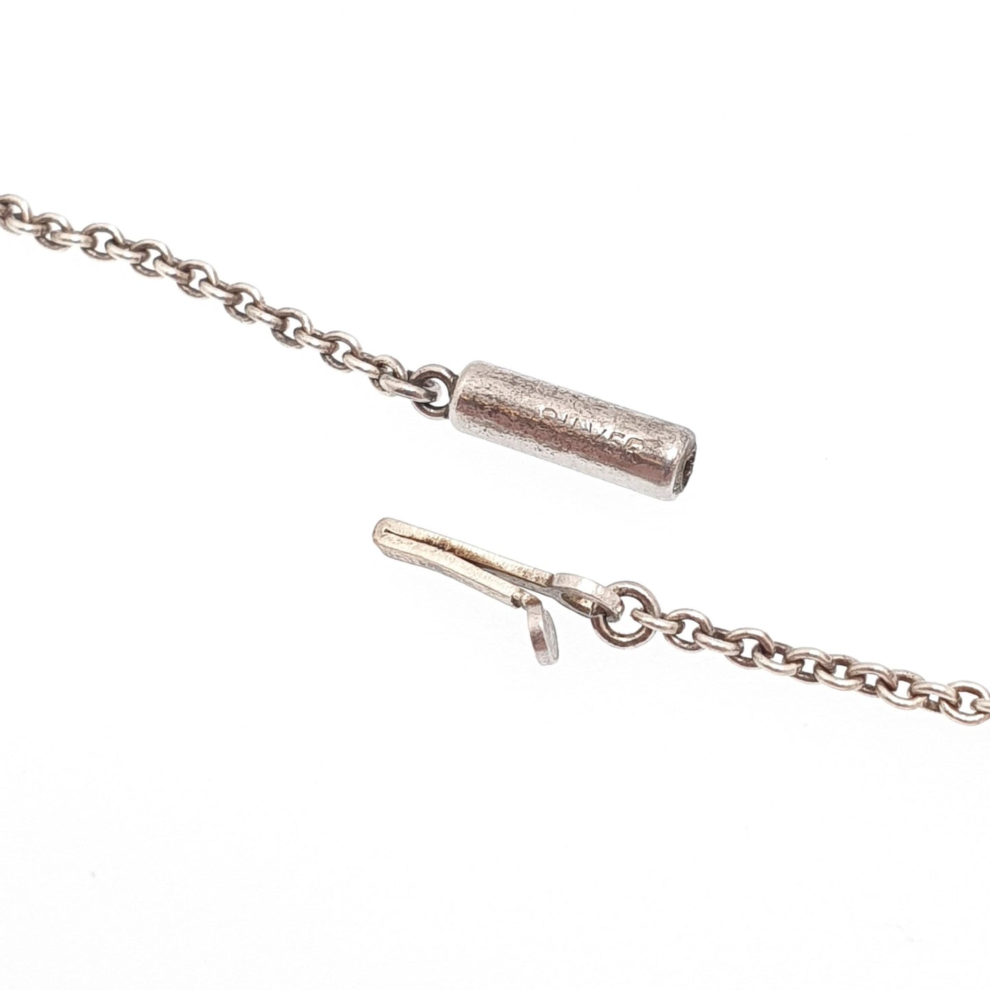 Antique Sterling Silver Diamond Paste Necklace Art Deco Polo Donut Pendant 1920s Vintage Chain Link Womens Jewellery Jewelry