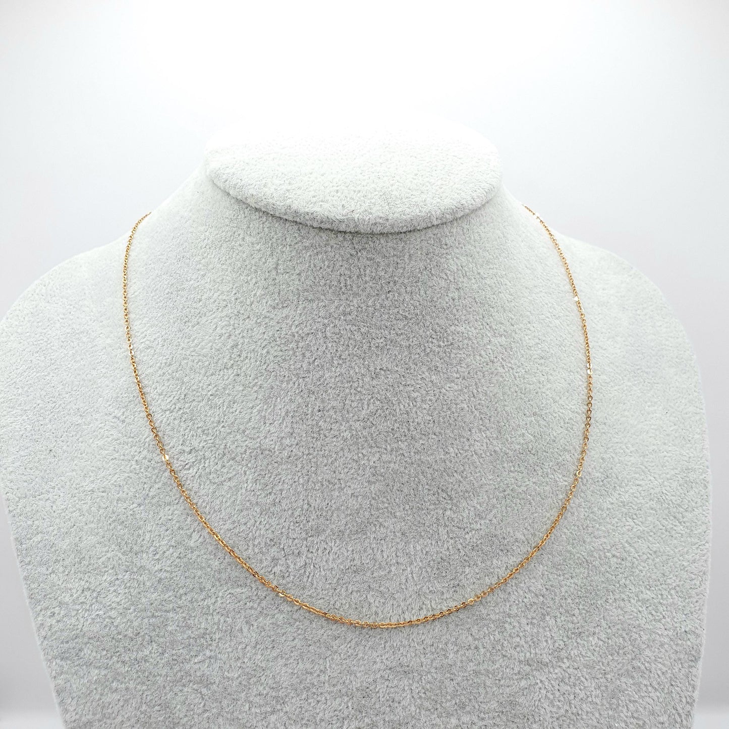 Antique Rose Rolled Gold Chain Necklace Cable Trace Link Gold Filled 44cm 17.3" 1.91g Vintage Mens Womens