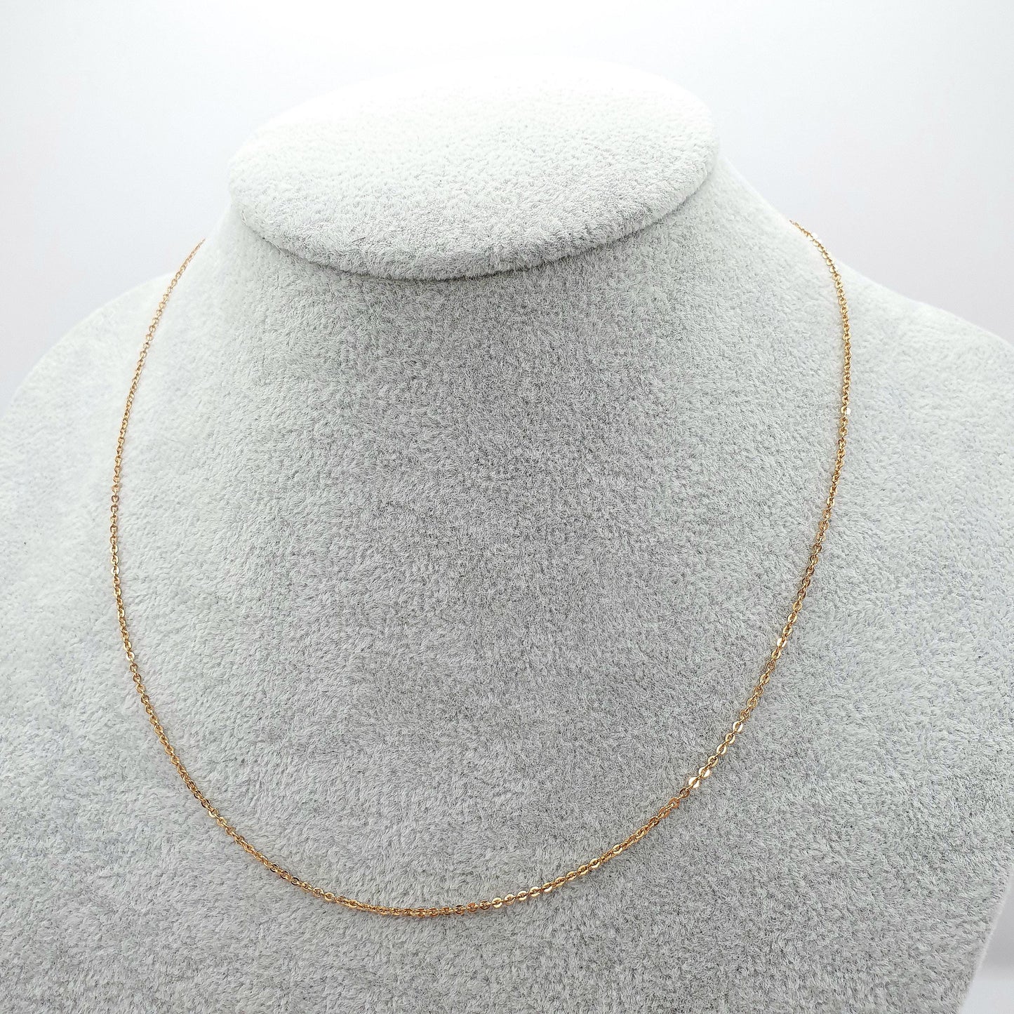 Antique Rose Rolled Gold Chain Necklace Cable Trace Link Gold Filled 44cm 17.3" 1.91g Vintage Mens Womens
