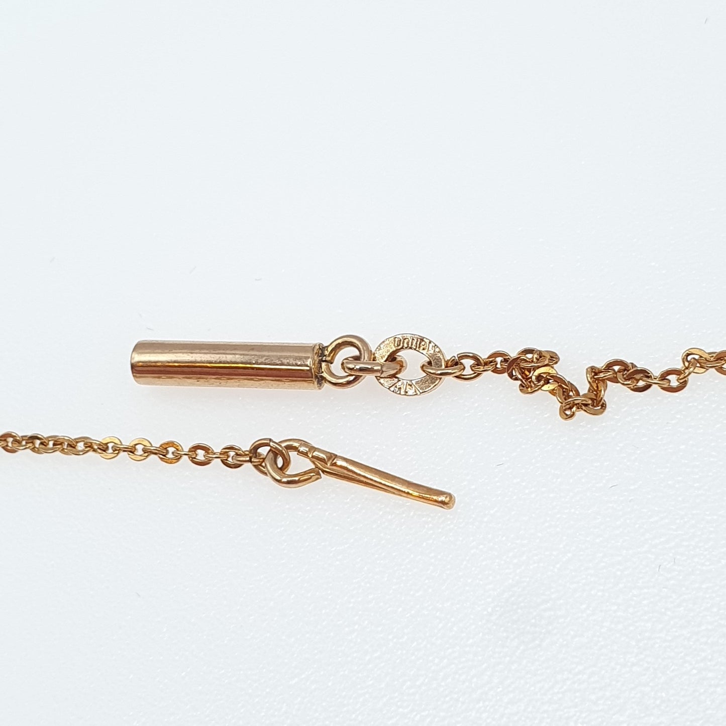 Antique Rose Rolled Gold Chain Necklace Cable Trace Link Gold Filled 44cm 17.3" 1.91g Vintage Mens Womens