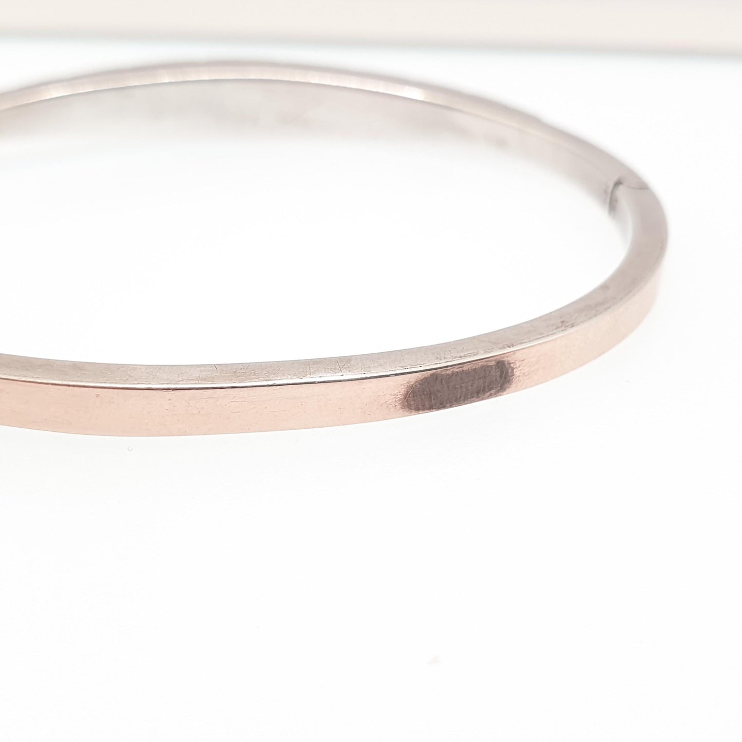 Antique Victorian Solid Silver Diamond Paste Bangle Bracelet 9ct Rose Gold Georgina Style Old Cut Pastes