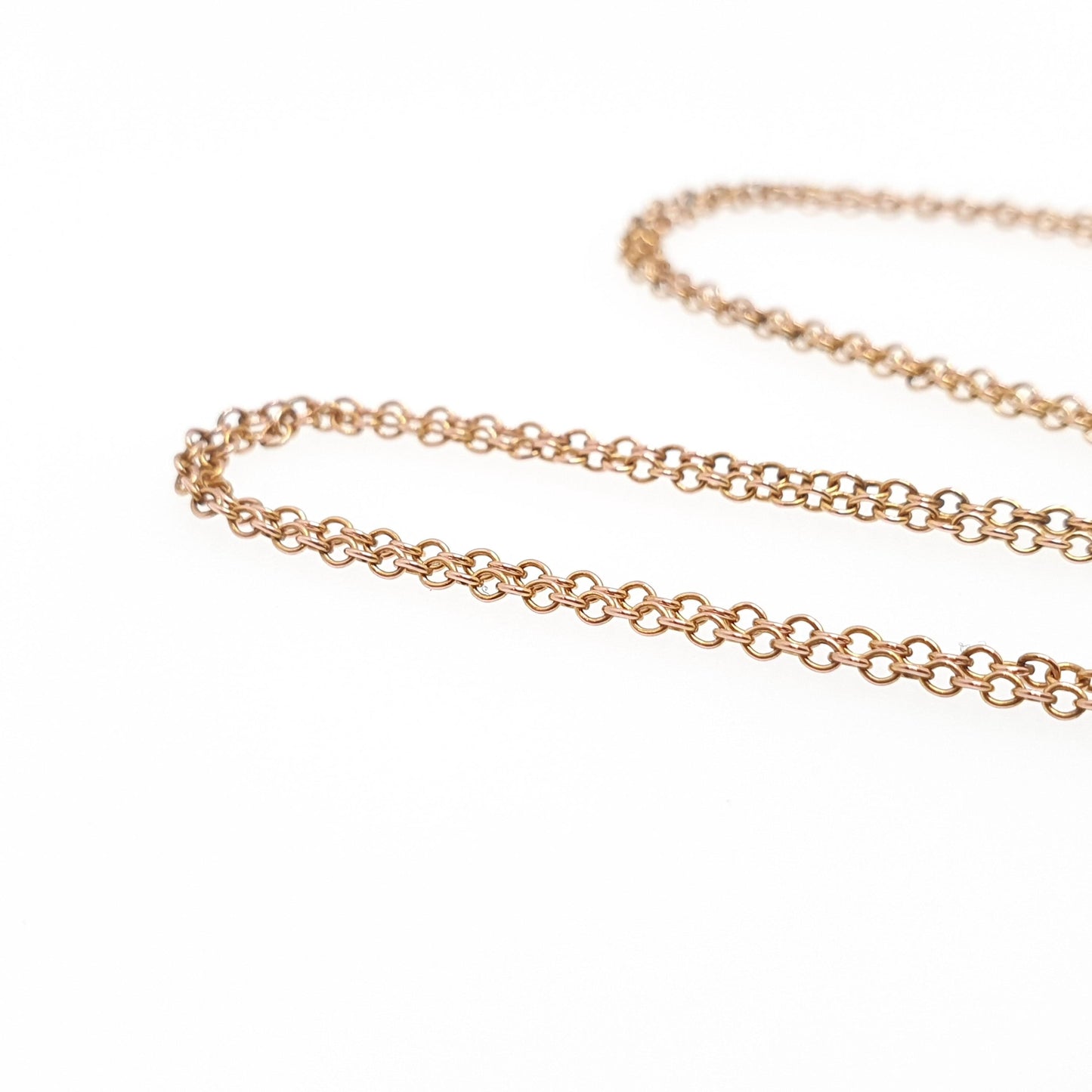 Antique 9ct 9k Gold Chain Necklace Victorian Cable Link Solid 9kt 45cm 17.7" 1.57g Trace Fine Yellow Genuine Vintage Womens Jewelry