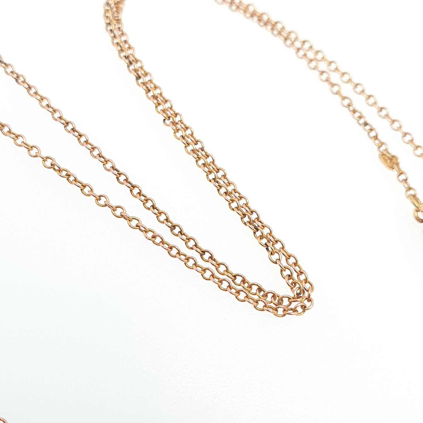 Antique 9ct 9k Gold Chain Necklace Victorian Cable Link Solid 9kt 45cm 17.7" 1.57g Trace Fine Yellow Genuine Vintage Womens Jewelry