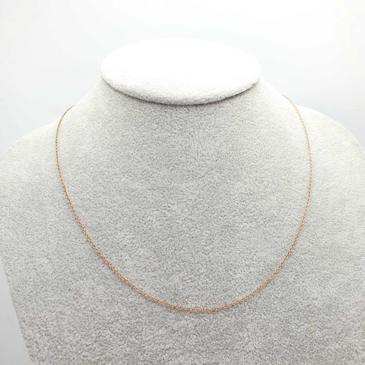 Antique 9ct 9k Gold Chain Necklace Victorian Cable Link Solid 9kt 45cm 17.7" 1.57g Trace Fine Yellow Genuine Vintage Womens Jewelry